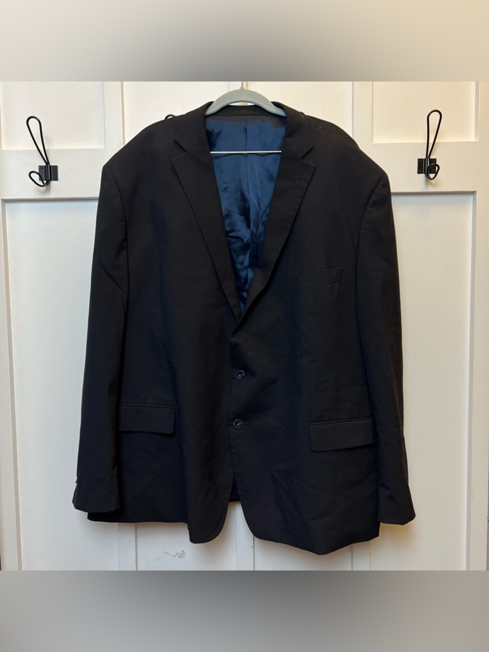 Michael Kors Men’s Size 58 Regular Black Windowpane Blazer Sport Coat Business